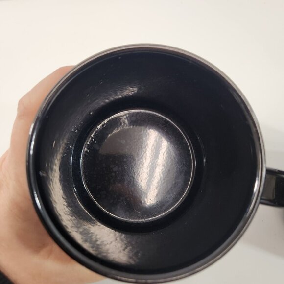 EVO Car Share Camping Enamel Mugs Black Speckled Outdoor Drinking Cups x 2 - Picture 4 of 11